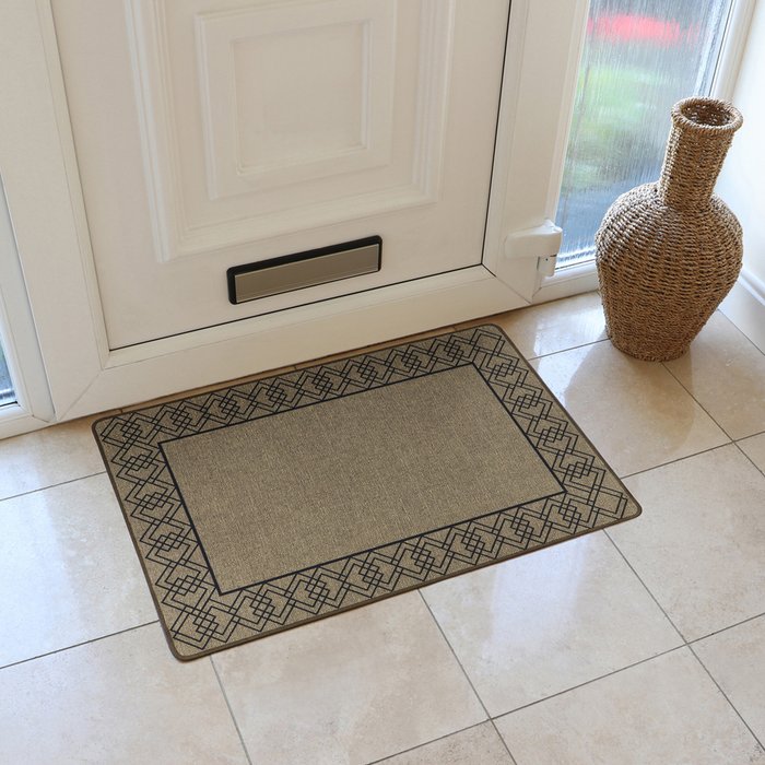 The Range | JVL Jvl Elegance Door Mat 50 X 75 Cm, Diamond Border JVL Jvl Elegance Door Mat 50 X 75 Cm, Diamond Border