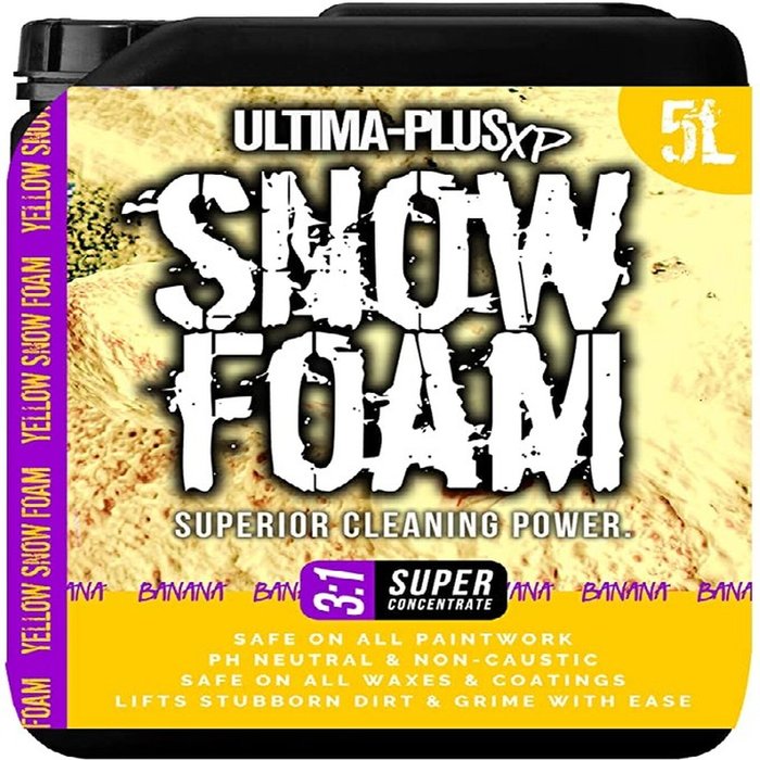 The Range | Ultima-Plus XP Banana Snow Foam Car Shampoo And Wash - Yellow / 5l / 5kg Ultima-Plus XP Banana Snow Foam Car Shampoo And Wash - Yellow / 5l / 5kg