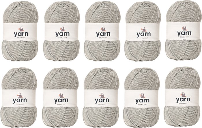 The Range | Korbond Korbond Yarn 10 x 100g Pack - Light Silver Grey - Light Silver Grey Korbond Korbond Yarn 10 x 100g Pack - Light Silver Grey - Light Silver Grey