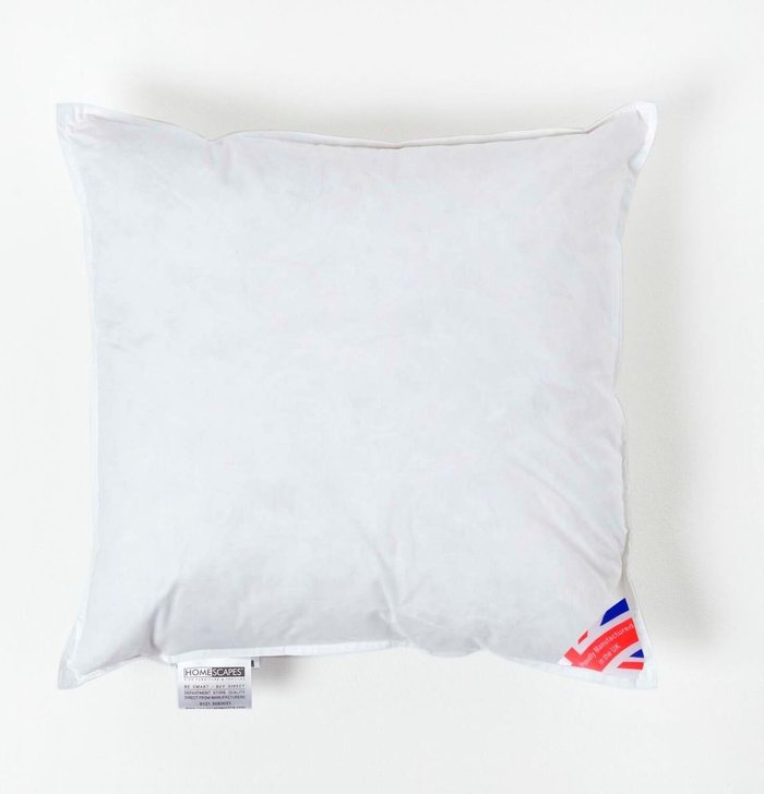 The Range | Homescapes Duck Down Cushion Pad Insert - White / 45cm Homescapes Duck Down Cushion Pad Insert - White / 45cm