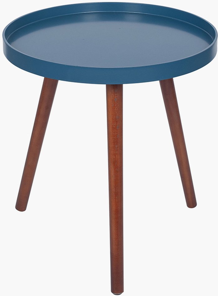 The Range | Sapphire Blue MDF and Brown Pine Wood Rd Table K/D Sapphire Blue MDF and Brown Pine Wood Rd Table K/D