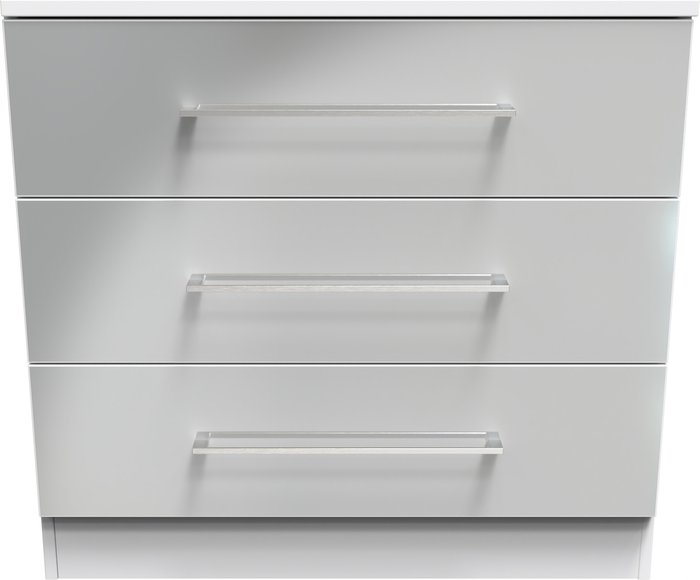 The Range | Worcester Ready Assembled 3 Drawer Chest - Uniform Gloss & White Worcester Ready Assembled 3 Drawer Chest - Uniform Gloss & White