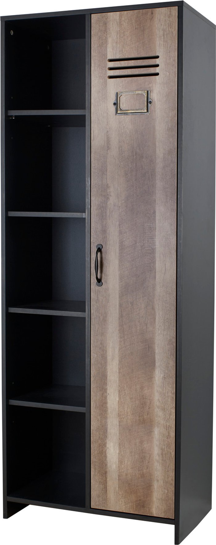 The Range | Dunelm Single Wardrobe with Side Shelves, Black Black Dunelm Single Wardrobe with Side Shelves, Black Black