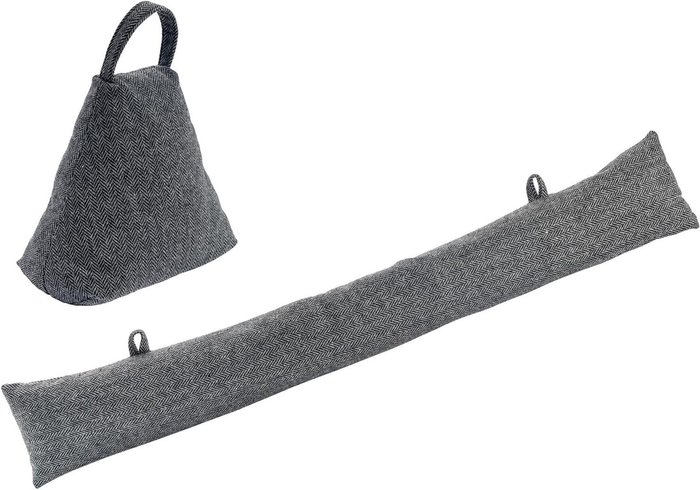The Range | Nicola Spring 78.5cm Herringbone Draught Excluders Pack of 2 - Grey Nicola Spring 78.5cm Herringbone Draught Excluders Pack of 2 - Grey