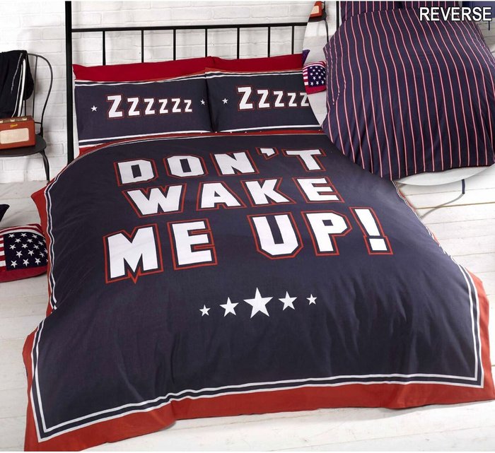 The Range | Don't Wake Me Up Navy Duvet Set - Single Don't Wake Me Up Navy Duvet Set - Single
