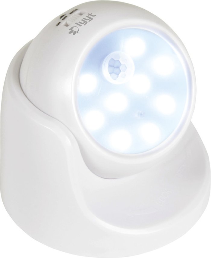 The Range | Lyyt Outdoor Wireless LED Motion Sensor Security Wall Light - White Lyyt Outdoor Wireless LED Motion Sensor Security Wall Light - White