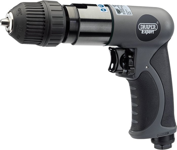 The Range | Draper Draper Expert Composite Body Soft Grip Reversible Air Drill with 10mm Chuck - Black Draper Draper Expert Composite Body Soft Grip Reversible Air Drill with 10mm Chuck - Black