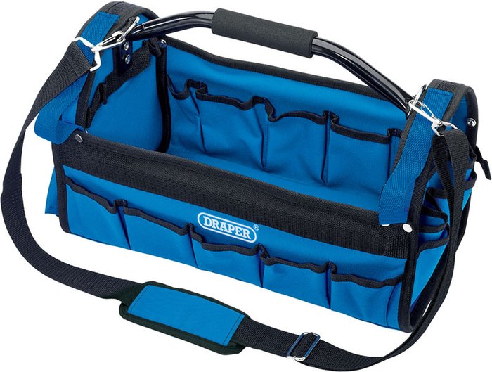 The Range | Draper Draper 420mm Open Tote Tool Bag - Blue Draper Draper 420mm Open Tote Tool Bag - Blue