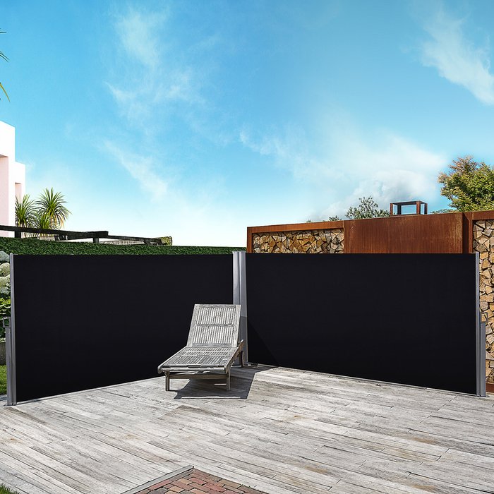 The Range | Outsunny Double Steel Pull Out Side Canopy - Black Outsunny Double Steel Pull Out Side Canopy - Black