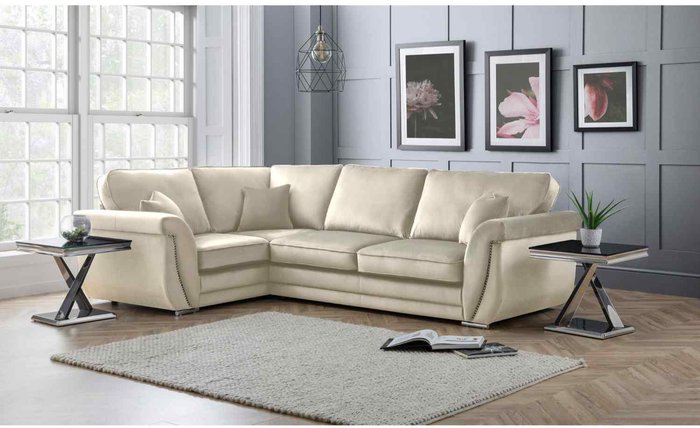 The Range | Simply Eleganza Luca Full Back L Shape Left Hand Corner Sofa - White Simply Eleganza Luca Full Back L Shape Left Hand Corner Sofa - White