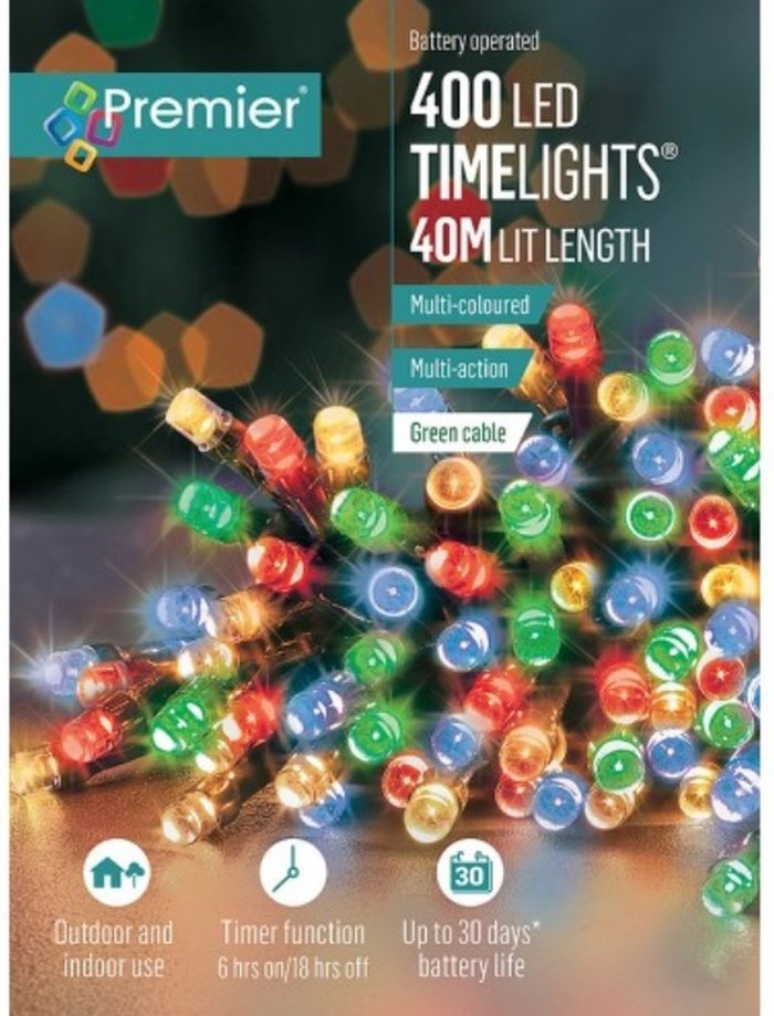 The Range | Premier 400 LED Timer Lights Multi Coloured - Multi Premier 400 LED Timer Lights Multi Coloured - Multi