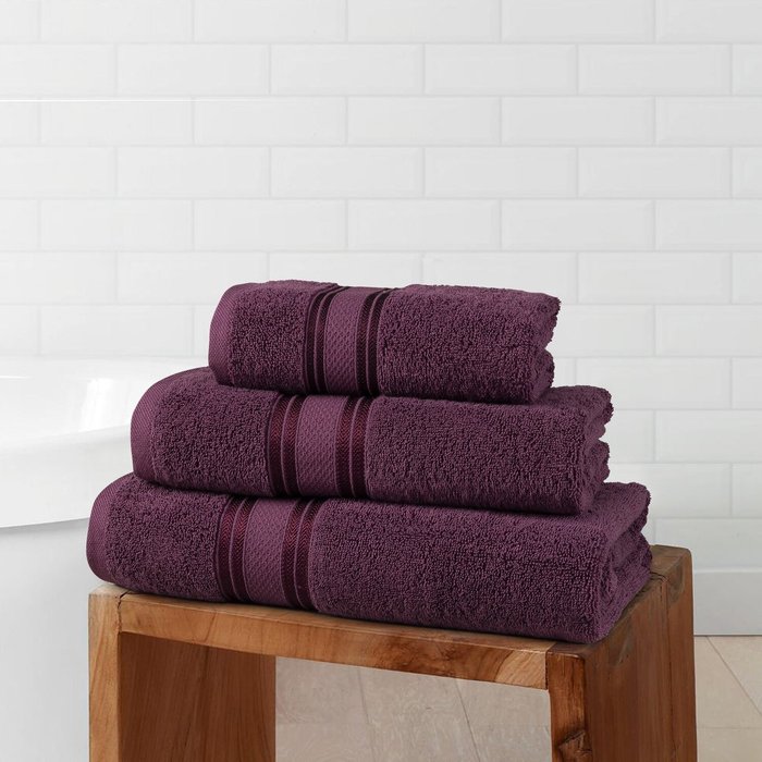 The Range | Vantona Luxury Cotton 550 GSM Bath Towel - Plum Vantona Luxury Cotton 550 GSM Bath Towel - Plum