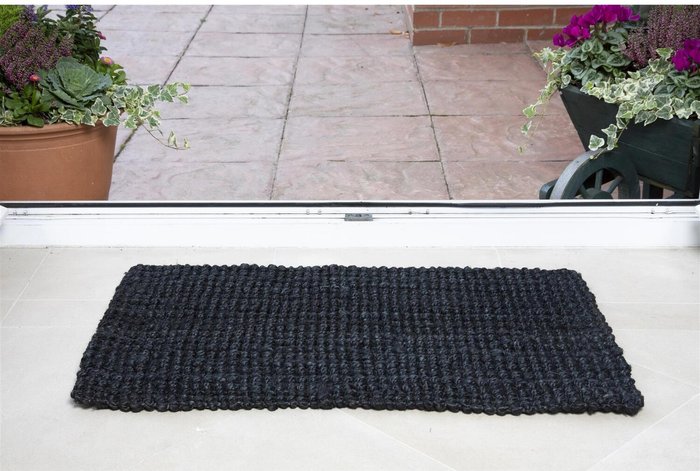The Range | Esselle Esselle Whitefield 45X75Cm Black Boucle Mat Esselle Esselle Whitefield 45X75Cm Black Boucle Mat