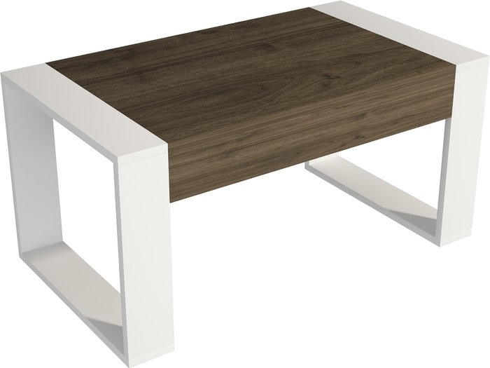 The Range | Destina Home Robert Coffee Table - White - Walnut / Metal PVC Particle Board Plastic Powder Coating Destina Home Robert Coffee Table - White - Walnut / Metal PVC Particle Board Plastic Powder Coating