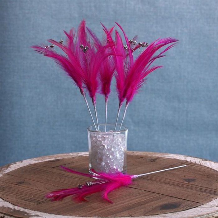 The Range | Kingsbury Gifts Narrow Diamante Feathers (6 Pack) - Fuchsia Pink Kingsbury Gifts Narrow Diamante Feathers (6 Pack) - Fuchsia Pink