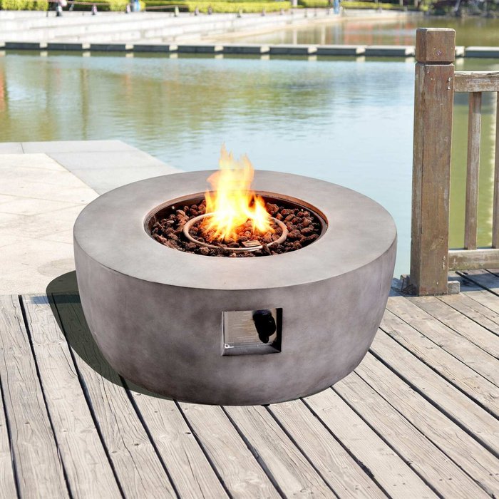 The Range | Teamson Home Teamson Home Round Faux Concrete Fire Pit Teamson Home Teamson Home Round Faux Concrete Fire Pit