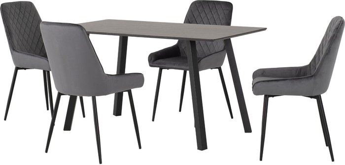 The Range | Seconique Berlin Dining Set with Avery Chairs - Grey Seconique Berlin Dining Set with Avery Chairs - Grey