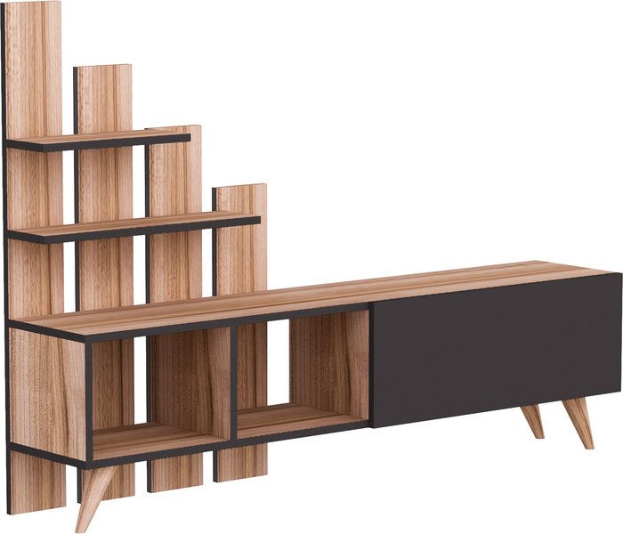The Range | Destina Home Mable TV Stand and Entertainment Center - Dark Oak - Anthracite Destina Home Mable TV Stand and Entertainment Center - Dark Oak - Anthracite