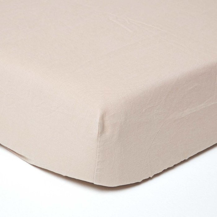The Range | Homescapes Linen Extra Deep Fitted Sheet - Natural / Single Homescapes Linen Extra Deep Fitted Sheet - Natural / Single
