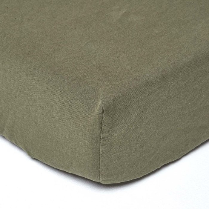 The Range | Homescapes Linen Fitted Sheet - Olive Green / King Homescapes Linen Fitted Sheet - Olive Green / King