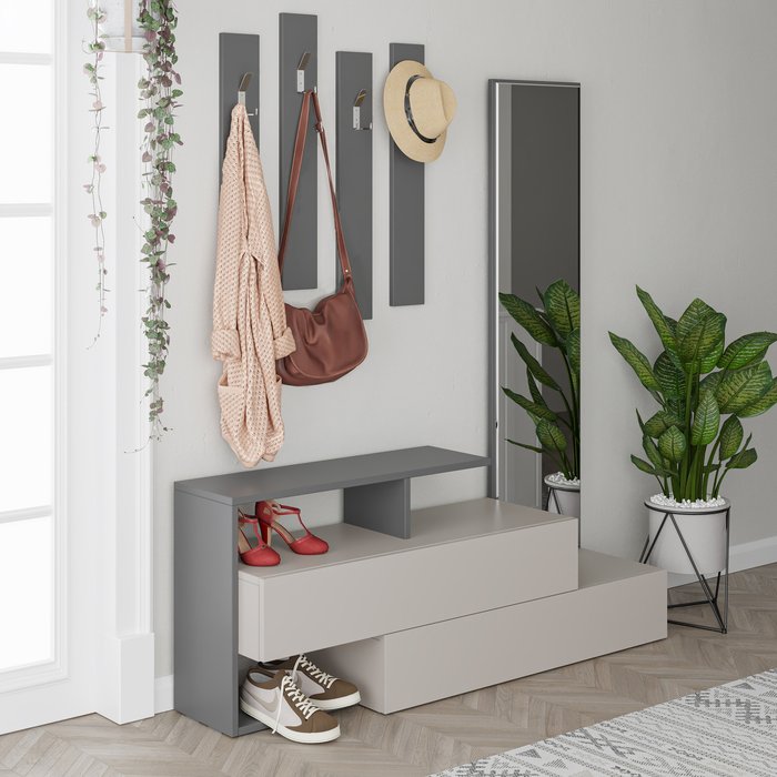 The Range | Decortie Ramda Hall Stand Dark Coffee Mocha Grey - Anthracite Grey Decortie Ramda Hall Stand Dark Coffee Mocha Grey - Anthracite Grey