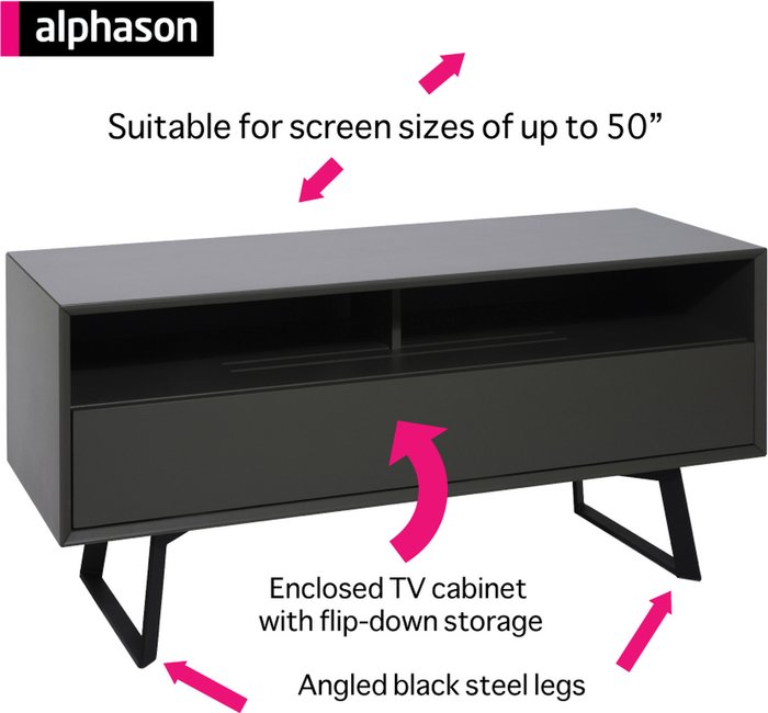 The Range | Alphason ALPHASON Carbon 1200 TV Stand - Grey Alphason ALPHASON Carbon 1200 TV Stand - Grey