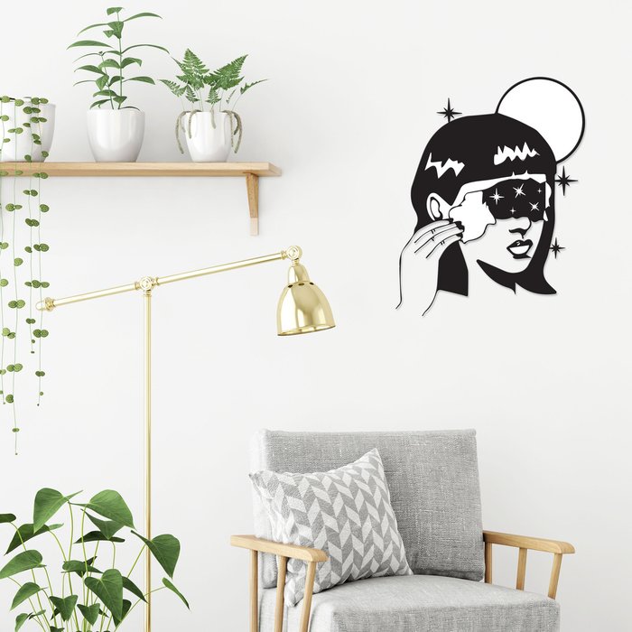 The Range | Decortie Space Girl Wall Art Metal Decorative Object - Black - Black Decortie Space Girl Wall Art Metal Decorative Object - Black - Black