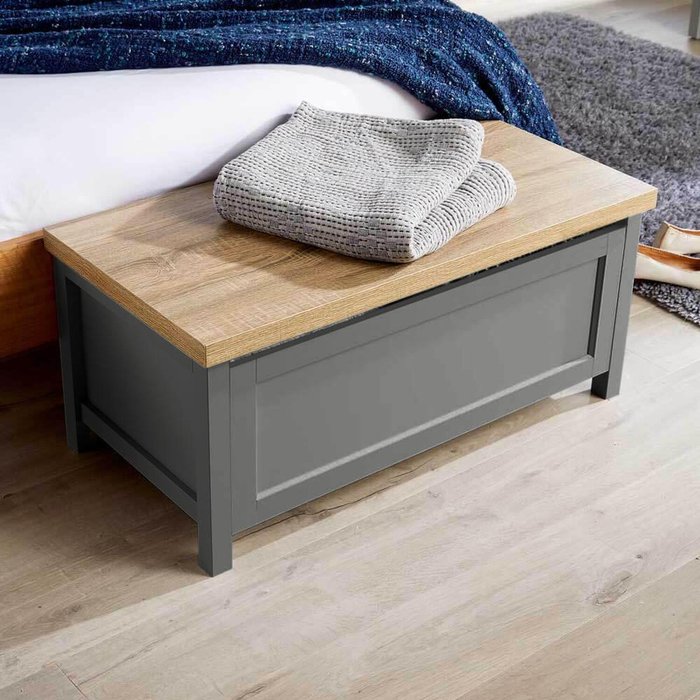 The Range | Home Source Avon Ottoman Storage Chest Unit - Graphite Home Source Avon Ottoman Storage Chest Unit - Graphite