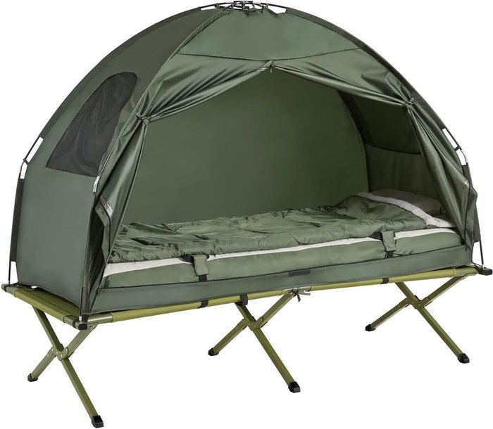 The Range | SoBuy Foldable Camping Tent with Bed - Dark Green SoBuy Foldable Camping Tent with Bed - Dark Green