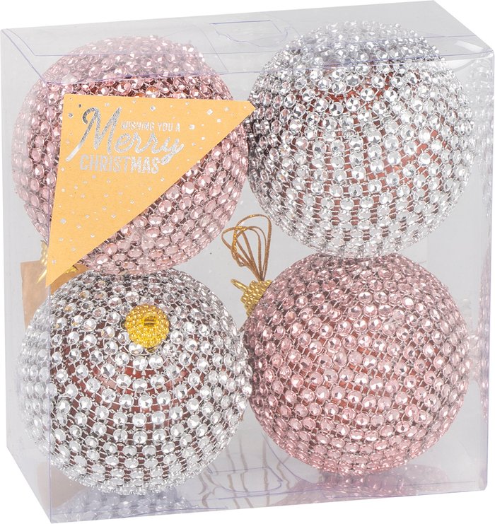 The Range | Sugar Wonderland Silver and Blush Diamante Baubles Sugar Wonderland Silver and Blush Diamante Baubles