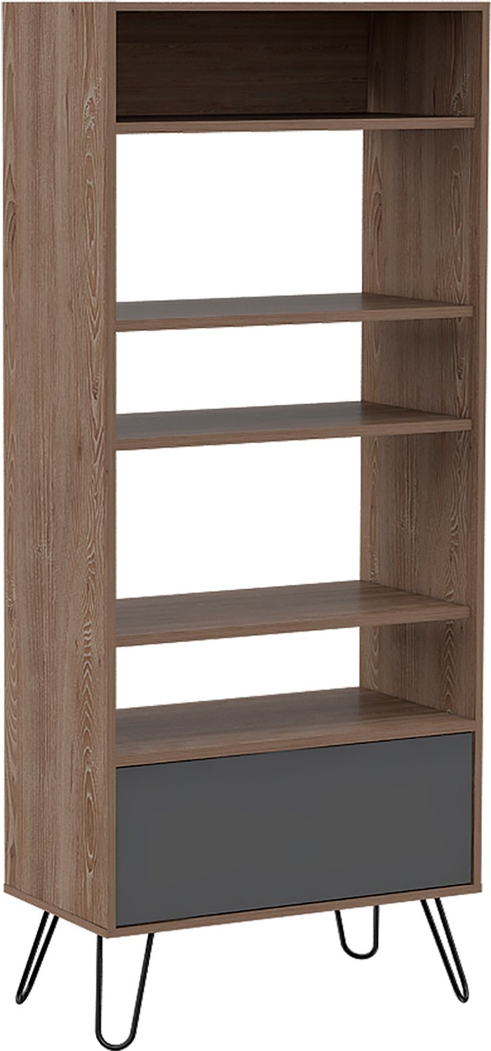 The Range | Core Products Vegas Display Bookcase With Door - Bleached oak & grey Core Products Vegas Display Bookcase With Door - Bleached oak & grey