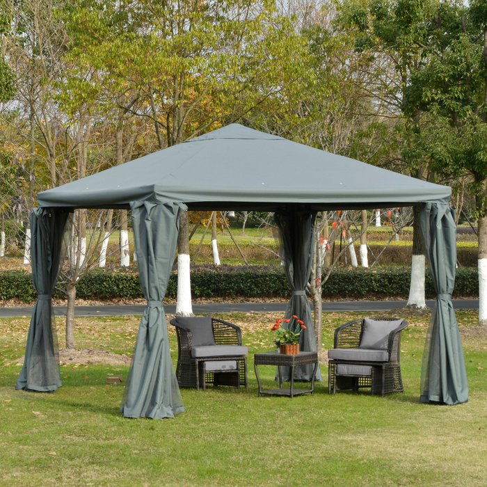 The Range | Outsunny Outdoor Grey Gazebo Shelter - Grey Outsunny Outdoor Grey Gazebo Shelter - Grey