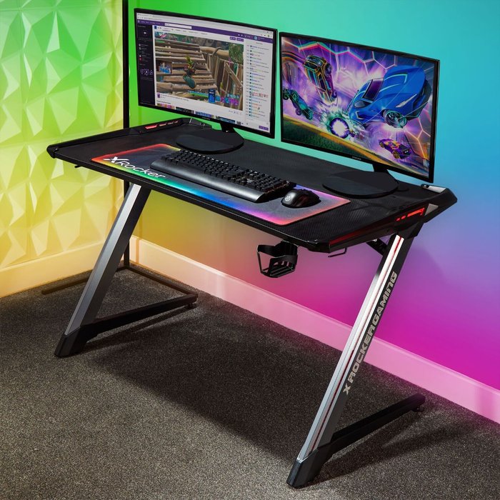 The Range | X Rocker X Rocker X Rokcer Lynx Ultimate Gaming Desk With Vibrant RGB LED Side Lighting X Rocker X Rocker X Rokcer Lynx Ultimate Gaming Desk With Vibrant RGB LED Side Lighting