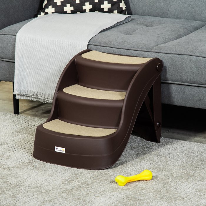 The Range | PawHut Pawhut Foldable Pet Stairs For Small Dogs - Brown PawHut Pawhut Foldable Pet Stairs For Small Dogs - Brown