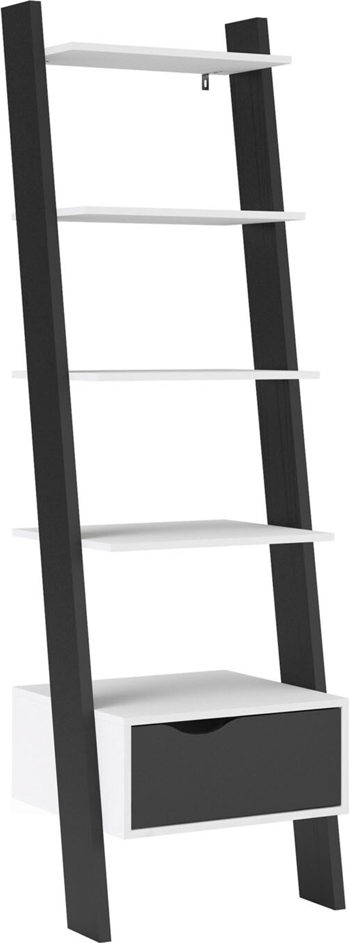 The Range | Furniture To Go Oslo Leaning 1-Drawer Bookcase - White and Black Furniture To Go Oslo Leaning 1-Drawer Bookcase - White and Black