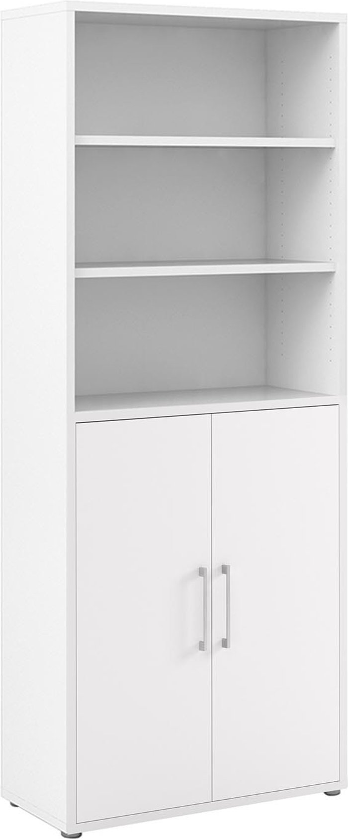 The Range | Furniture To Go Prima 5-Shelf 2-Door Bookcase - White Furniture To Go Prima 5-Shelf 2-Door Bookcase - White