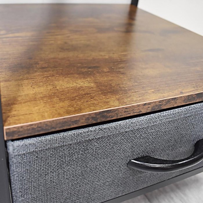 The Range | FW Style Industrial Design Metal and Wood Side Table - Brown FW Style Industrial Design Metal and Wood Side Table - Brown