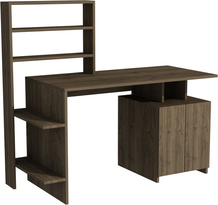 The Range | Destina Home Lake Computer Desk with Cabinets and Shelves - Walnut Destina Home Lake Computer Desk with Cabinets and Shelves - Walnut