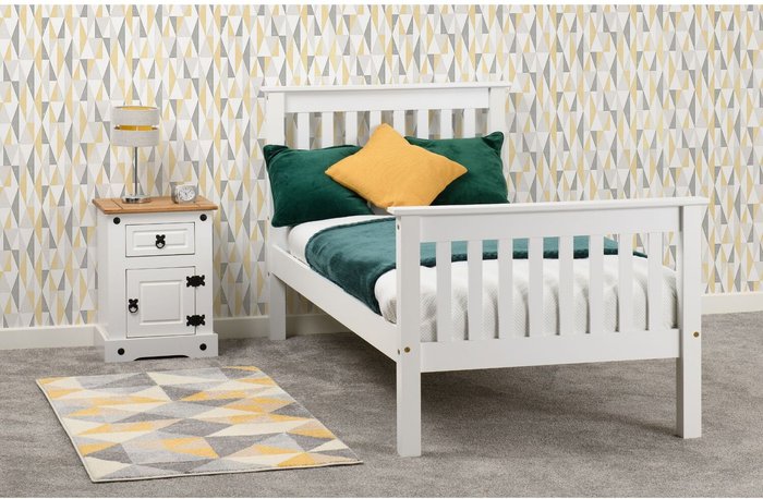 The Range | Seconique Monaco 3' Bed High Foot End - White Seconique Monaco 3' Bed High Foot End - White