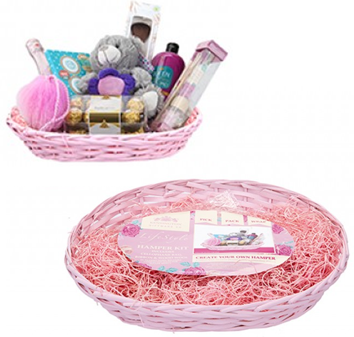 The Range | Oval Hamper Pink Set DIY Gift Set - Pink Oval Hamper Pink Set DIY Gift Set - Pink