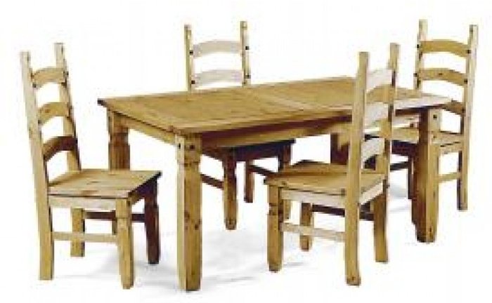 The Range | Mercers Furniture Corona 5ft Table 4 Chairs - Antique Wax Mercers Furniture Corona 5ft Table 4 Chairs - Antique Wax