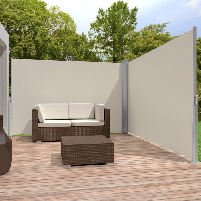 The Range | TECTAKE Tectake Double-sided Garden Privacy Screen With Retractable Awnings Cream TECTAKE Tectake Double-sided Garden Privacy Screen With Retractable Awnings Cream