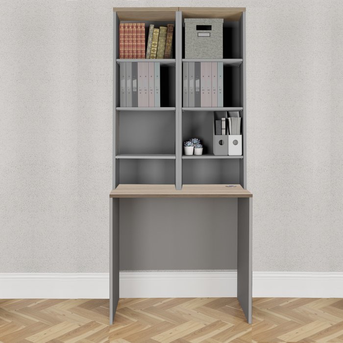 The Range | Layton Layton Desk and Two Surface Bookcases - Grey Smoked Oak Layton Layton Desk and Two Surface Bookcases - Grey Smoked Oak