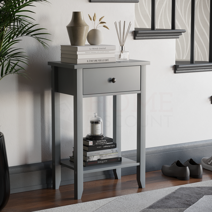The Range | Windsor 1 Drawer Console Table - Grey - Grey Windsor 1 Drawer Console Table - Grey - Grey