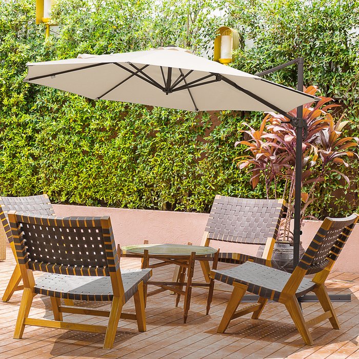 The Range | Outsunny Outsunny 3m Cantilever Hanging Aluminium Frame Parasol w/ Hand Crank Outsunny Outsunny 3m Cantilever Hanging Aluminium Frame Parasol w/ Hand Crank