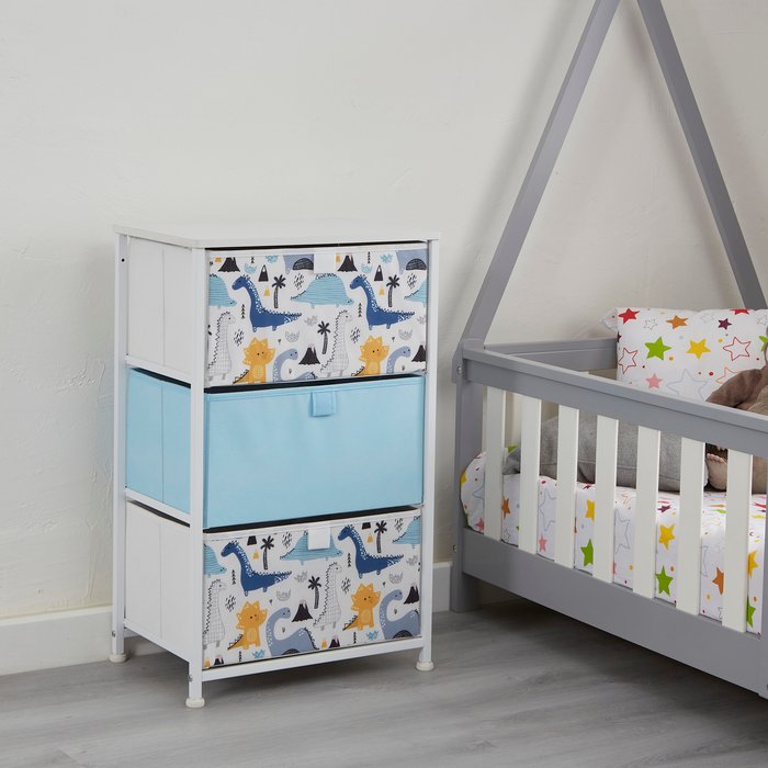 The Range | Liberty House Toys Kids 3 Drawer Storage Unit - Blue and White Liberty House Toys Kids 3 Drawer Storage Unit - Blue and White