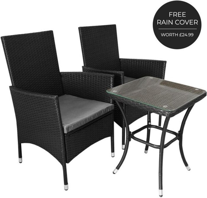 The Range | Jardi Jardi Rattan Bistro Set Black - Black Jardi Jardi Rattan Bistro Set Black - Black