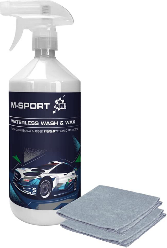 The Range | M SPORT Waterless Wash and Wax 1L with 2 x Microfibre Cloths - White M SPORT Waterless Wash and Wax 1L with 2 x Microfibre Cloths - White