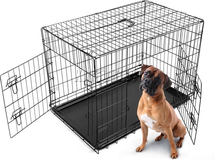 The Range | FoxHunter Pet Cage Folding Lockable Dog Black - Black / 42 Inch (2 Door) FoxHunter Pet Cage Folding Lockable Dog Black - Black / 42 Inch (2 Door)