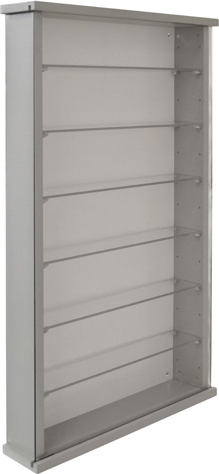 The Range | Techstyle Techstyle Wall Display Cabinet Wood 6 Glass Shelves Grey Techstyle Techstyle Wall Display Cabinet Wood 6 Glass Shelves Grey